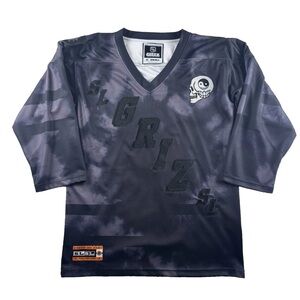 Griz Triple Moon Glow In Dark Black/Blue and Gray Hockey Jersey